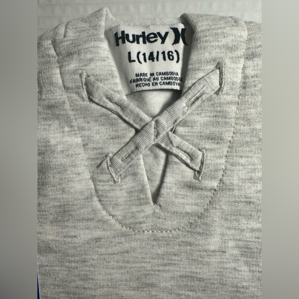 Hurley Youth Girls Hoodie & Tee (2‎ Pcs Set) Gray, Multicolor, Large (14/16) NEW - Picture 4 of 6